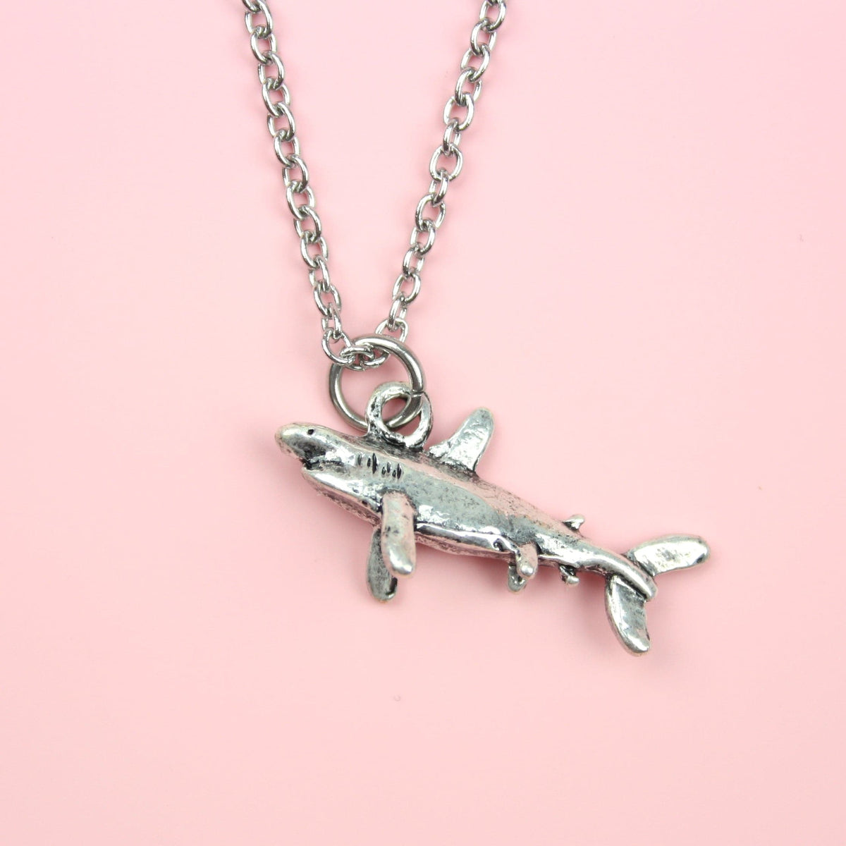 Sterling silver store shark necklace