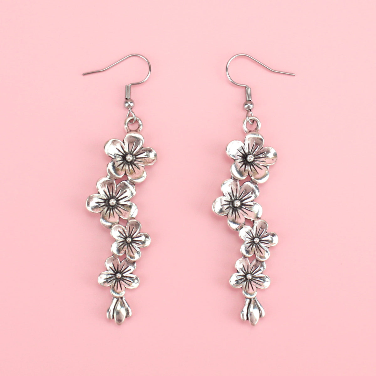 Silver sales metal earrings