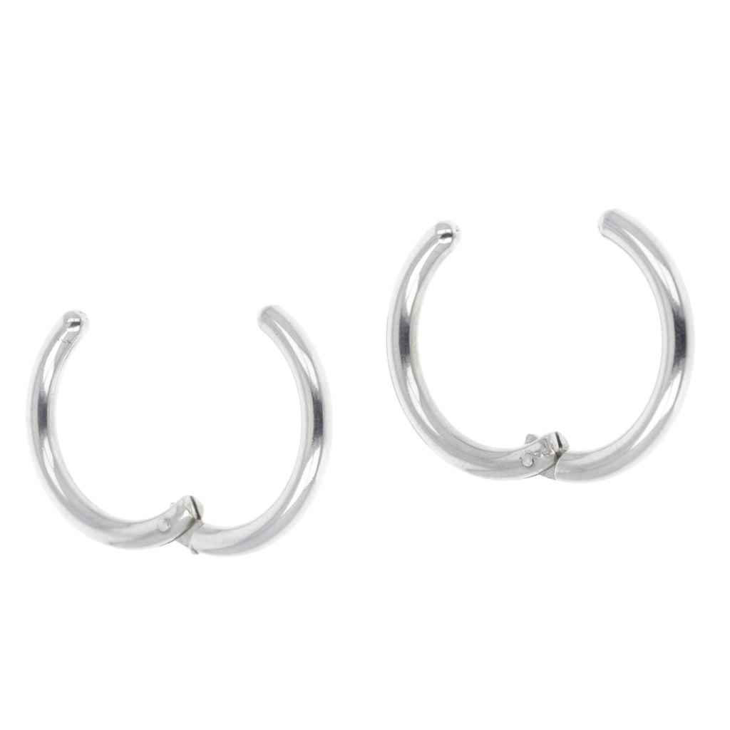 21mm stainless steel clip on hoop earrings