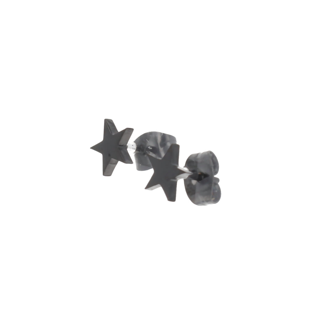 Black stainless steel studs in the shape of a star