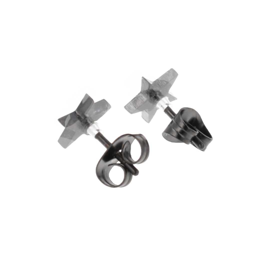 Black stainless steel studs in the shape of a star