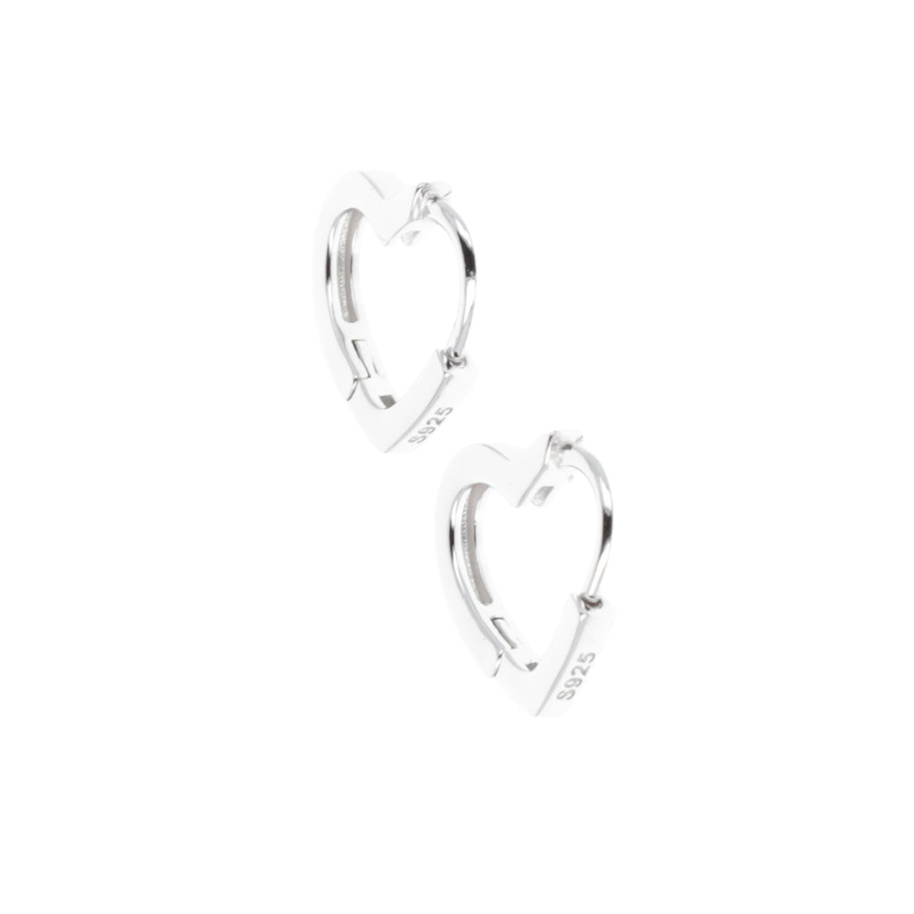 Sterling silver heart hoops