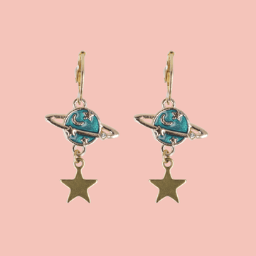 Blue Milky Way Hoop Earrings - Sour Cherry