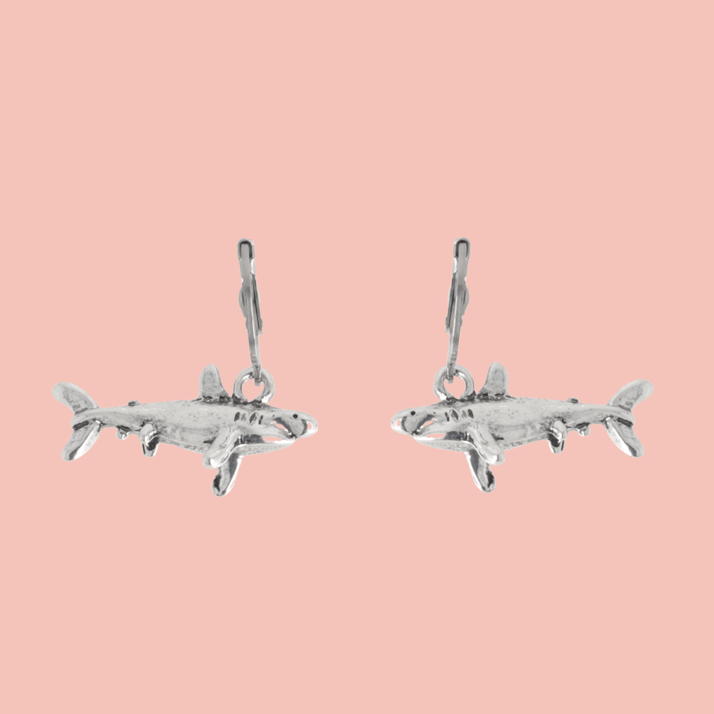 Shark Hoop Earrings - Sour Cherry