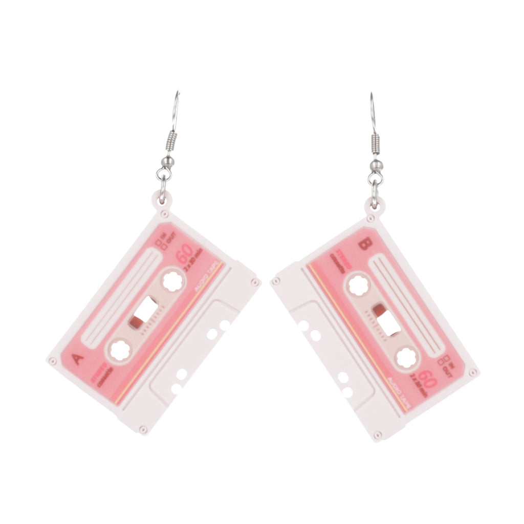 Pastel pink acrylic charms on stainless steel earwires