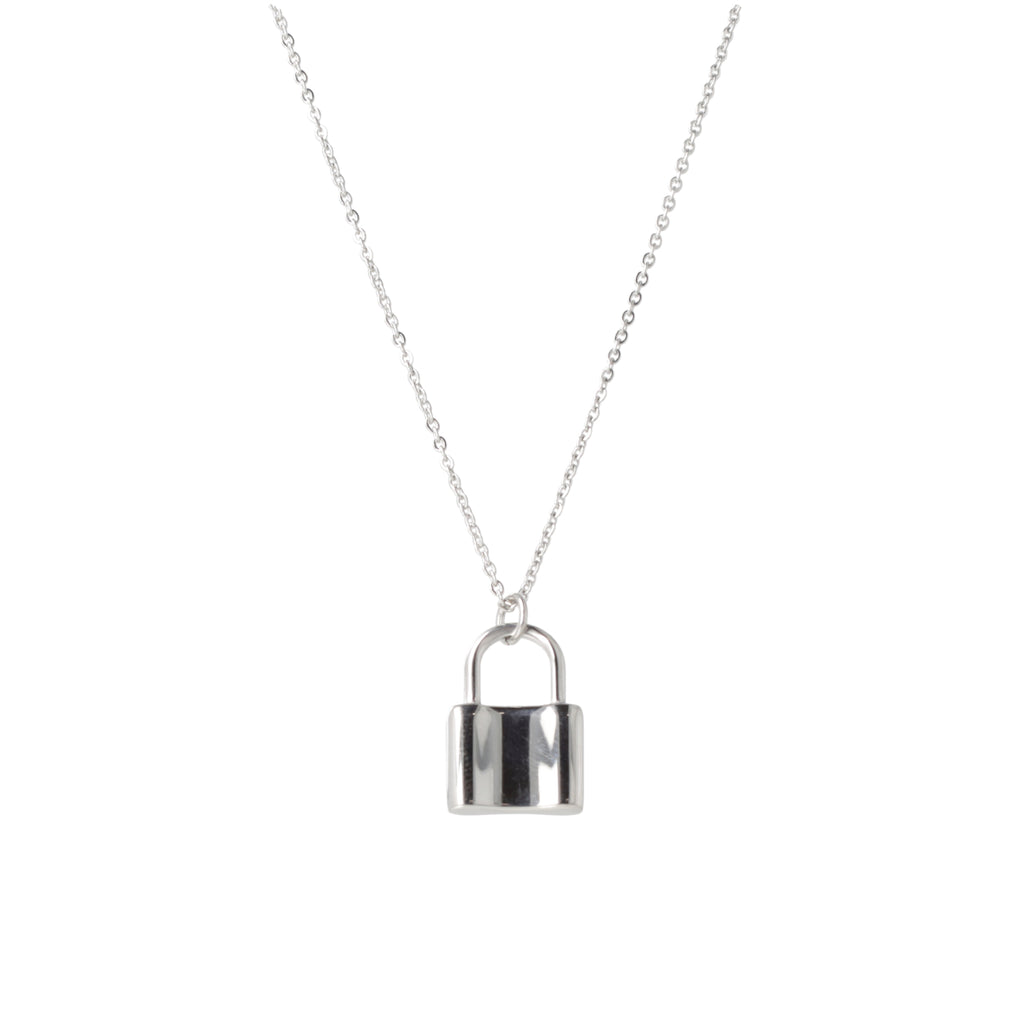 Stainless steel chain with a padlock pendant