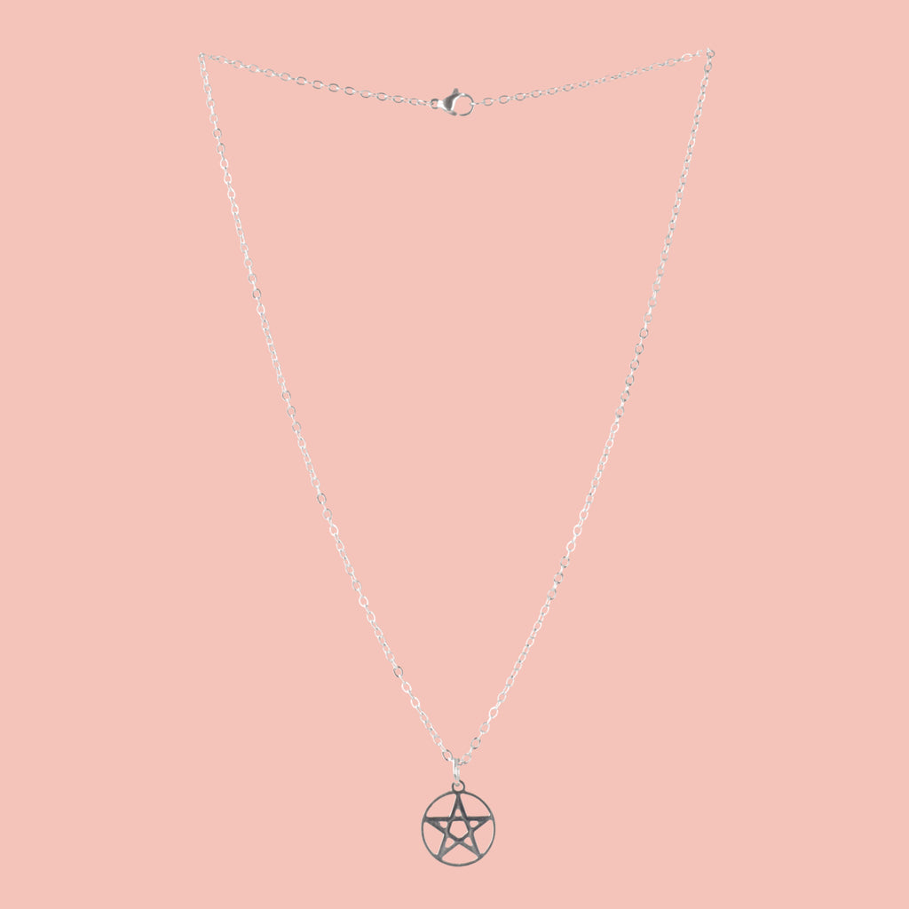 Pentagram pendant on a stainless steel chain