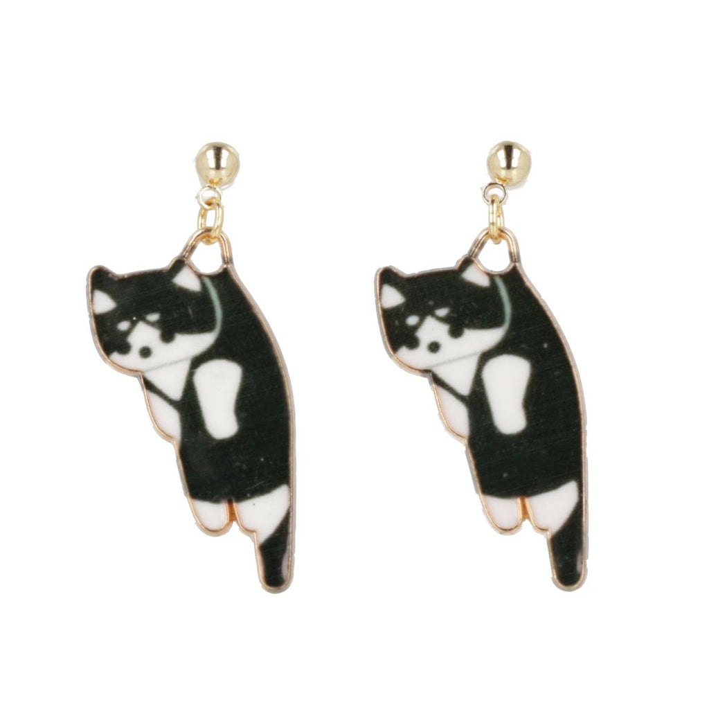 Black & White Cat Earrings (Gold Plated) - Sour Cherry