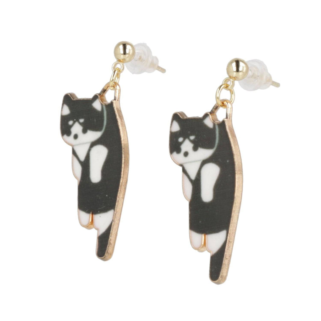 Black & White Cat Earrings (Gold Plated) - Sour Cherry