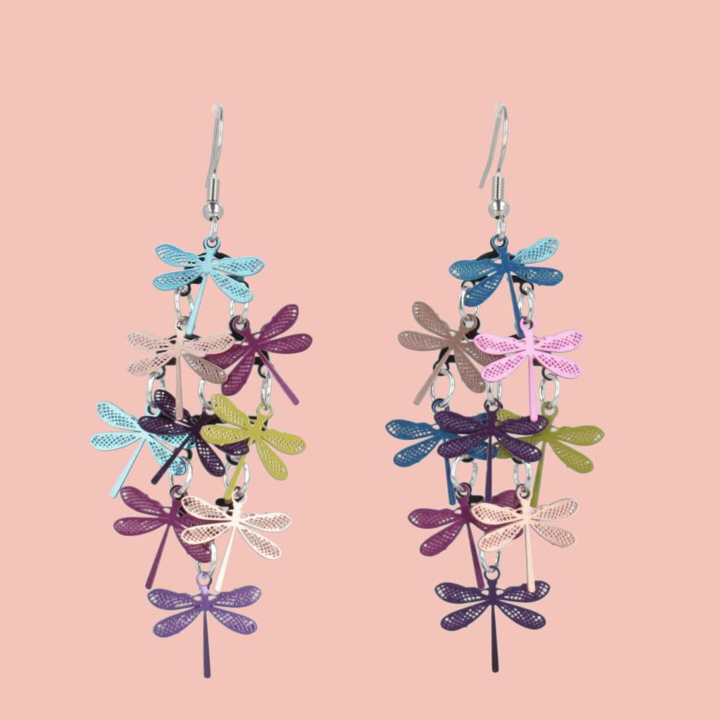 Bright Dragonfly Earrings - Sour Cherry