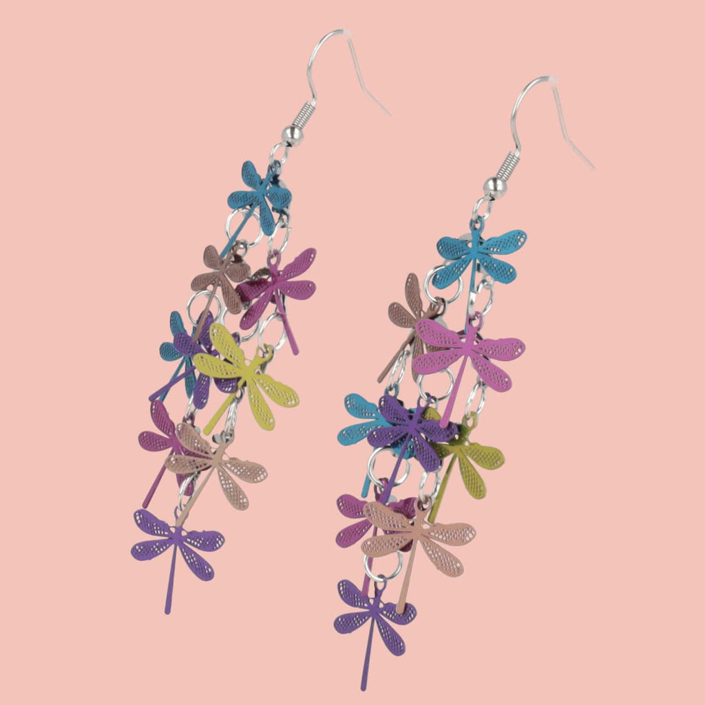 Bright Dragonfly Earrings - Sour Cherry