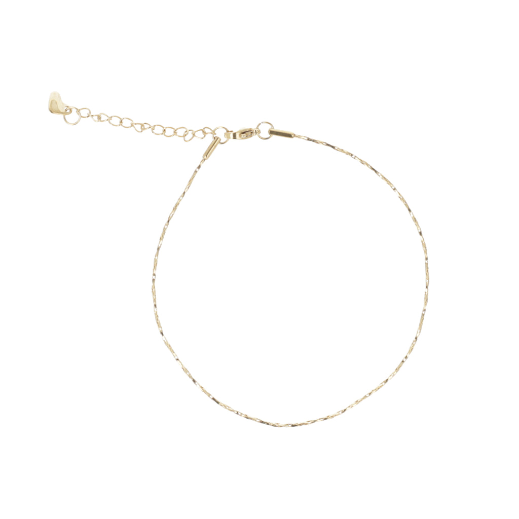 Twisted gold plated stainless steel anklet