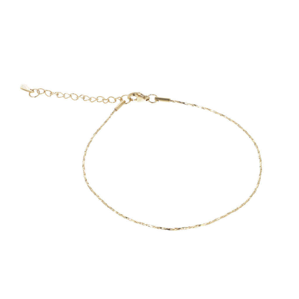 Twisted gold plated stainless steel anklet