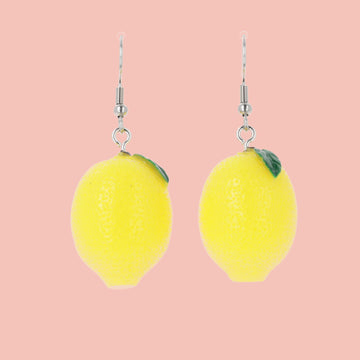 lemon charms on stainless steel earwires