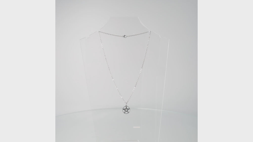 360 view of Pentagram pendant on a stainless steel chain