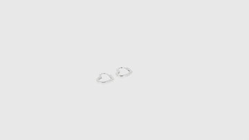 360 view of Sterling silver heart hoops