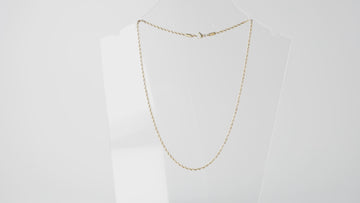 360 view of Gold plated stainless steel rope chain necklace