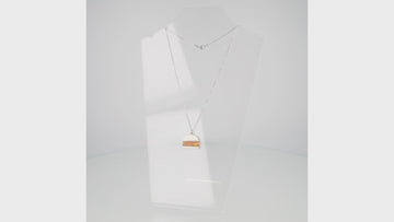 360 view of Acrylic Burger pendant featuring lettuce, tomato and cheese on a stainless steel chain