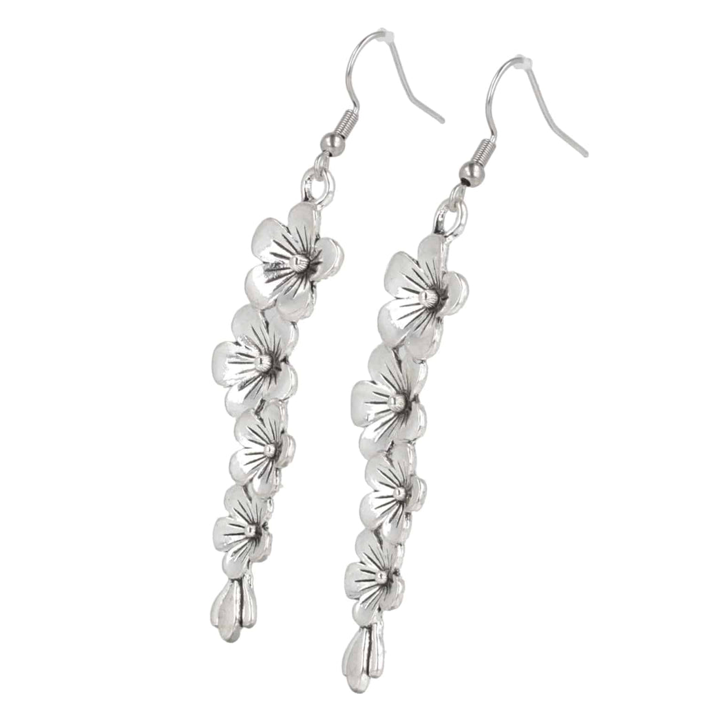 Silver Flowers Earrings - Sour Cherry