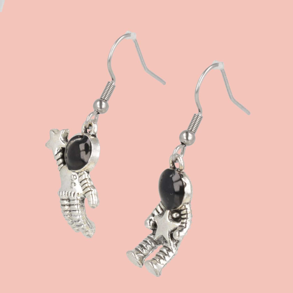 To Infinity Astronaut Earrings - Sour Cherry