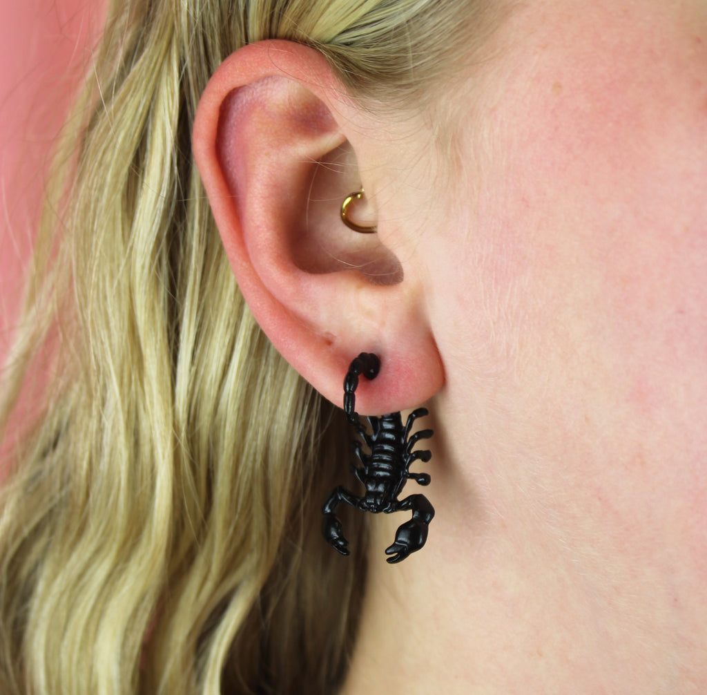 Black Scorpion 2 Piece Stud Earrings - Sour Cherry