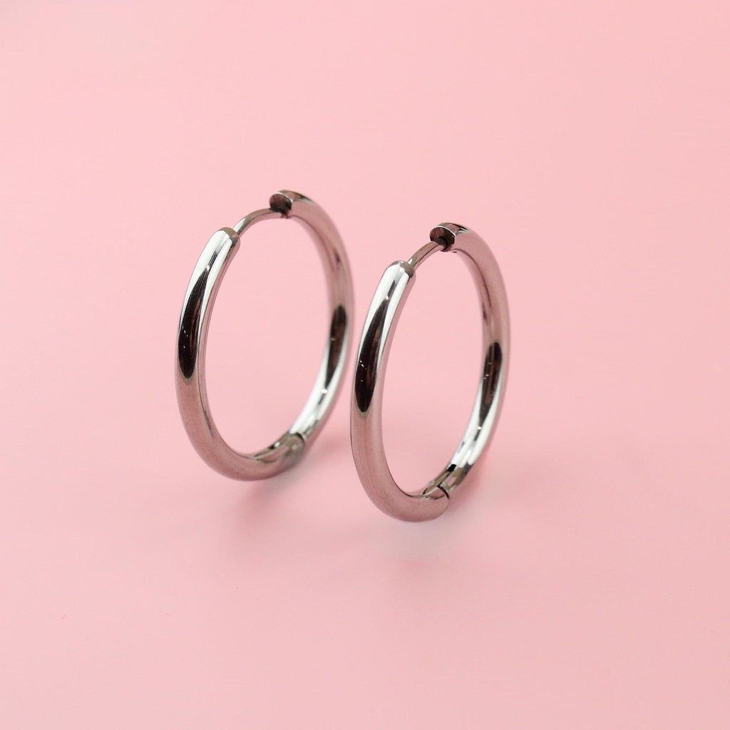 25mm Stainless Steel Hoop Earrings